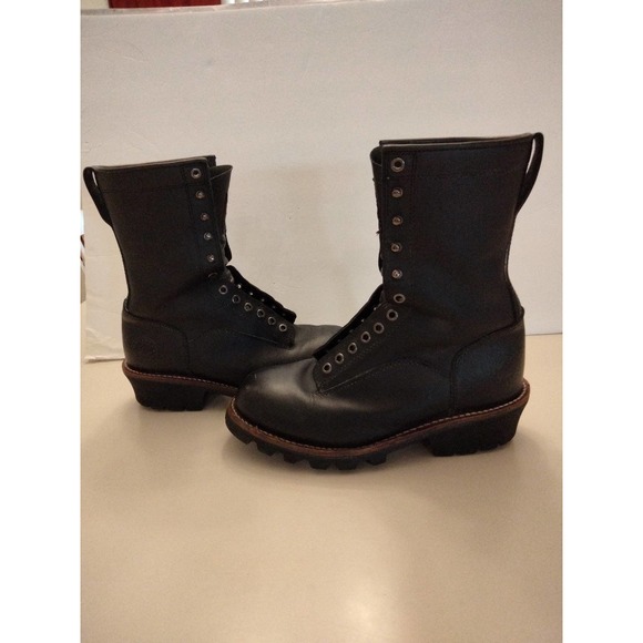 Western Chief Black leather lace up boots men size 9